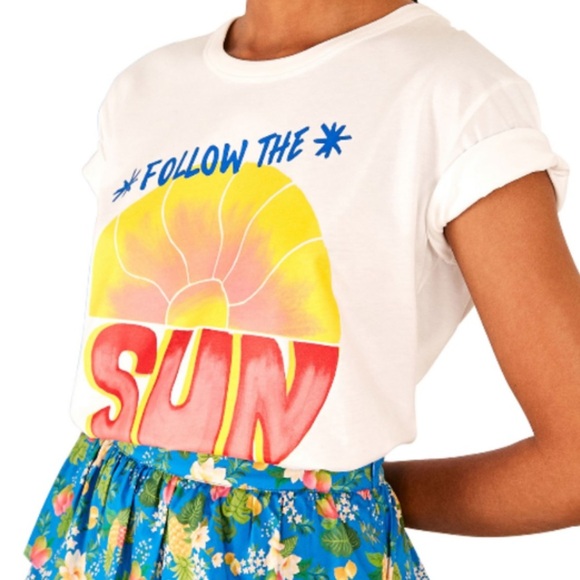 Anthropologie Farm Rio Follow the Sun t-shirt like new tee summer tee size small - Picture 3 of 9